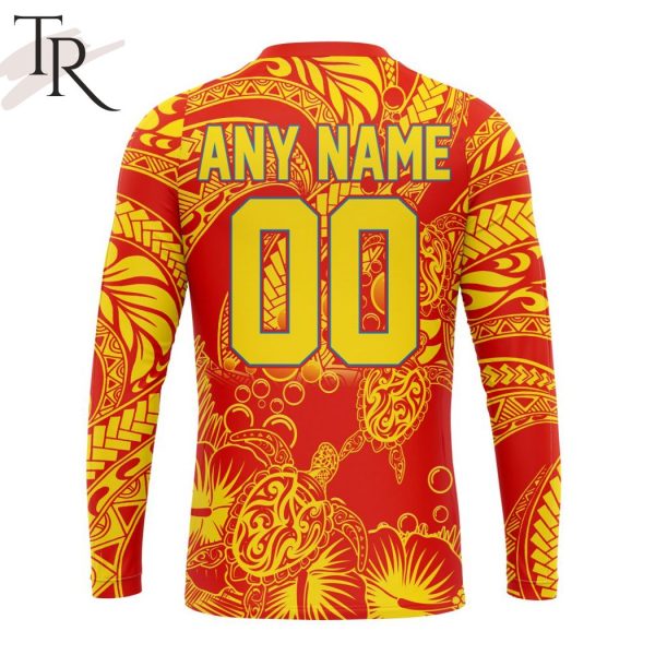Personalized AFL Gold Coast Suns Special Polynesian Design Hoodie