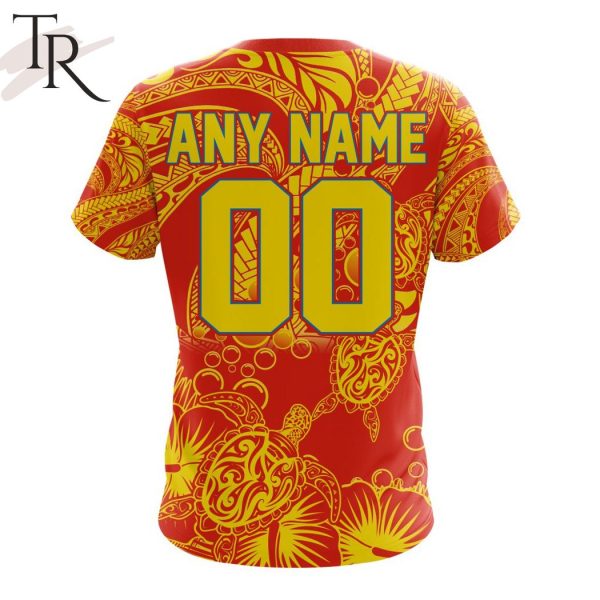 Personalized AFL Gold Coast Suns Special Polynesian Design Hoodie