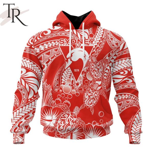 Personalized AFL Sydney Swans Special Polynesian Design Hoodie