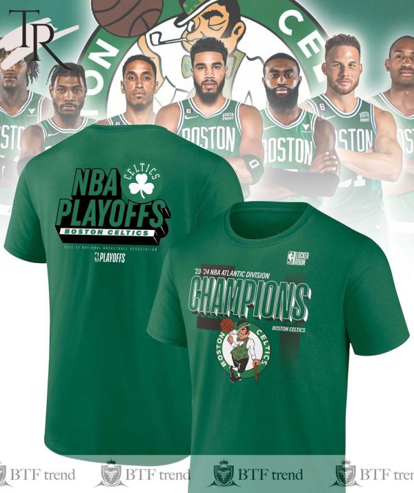 Boston Celtics 2024 Atlantic Division Champions Kelly Green T-Shirt