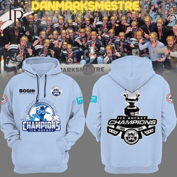 Sonderjyske Ishockey Champions 2024 Hoodie – Light Blue