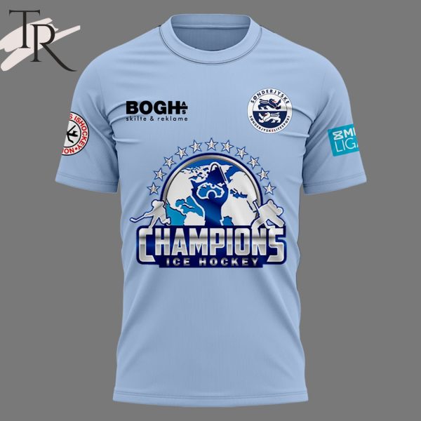 Sonderjyske Ishockey Champions 2024 Hoodie – Light Blue