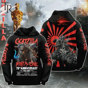 Godzilla Minus One 70th Anniversary 1954-2024 Thank You For The Memories 3D Unisex Hoodie