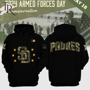 San Diego Padres 2024 Armed Forces Day Hoodie – Black