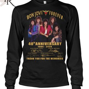 Bon Jovi Forever 40th Anniversary 1984-2024 Thank You For The Memories T-Shirt