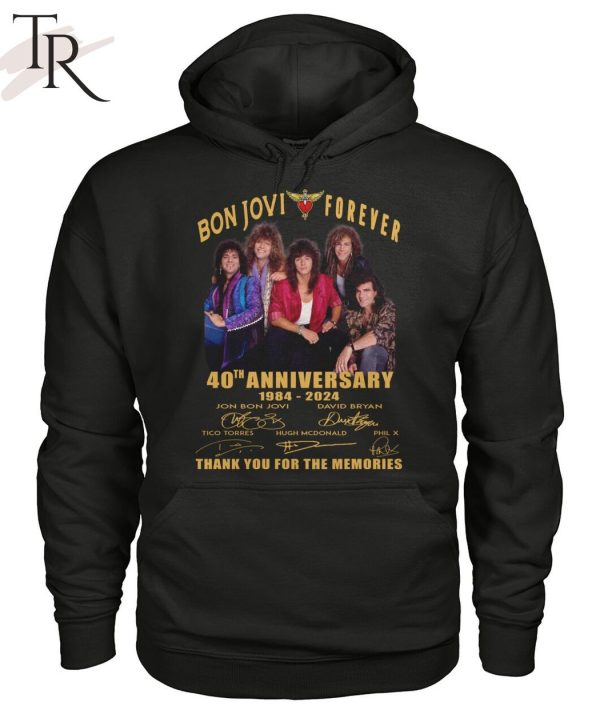 Bon Jovi Forever 40th Anniversary 1984-2024 Thank You For The Memories T-Shirt