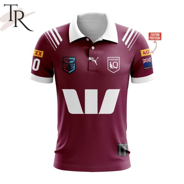 QLD Maroons State Of Origin Customized Postcode 2024 Polo