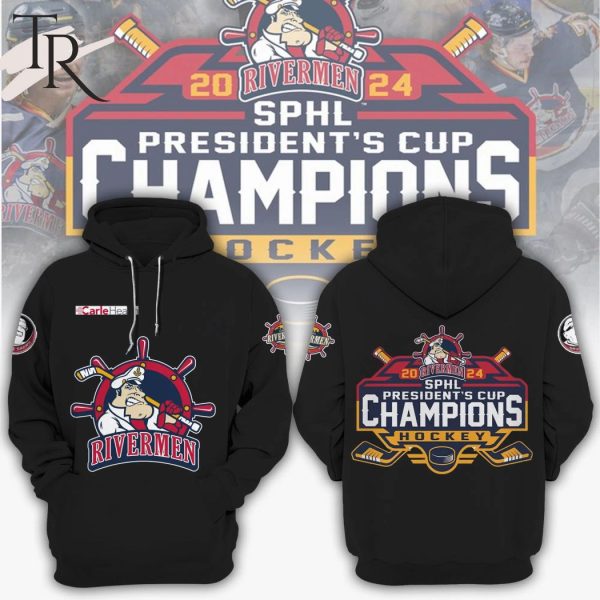 Peoria Rivermen 2024 SPHL President’t Cup Champions Hockey Hoodie, Longpants – Black