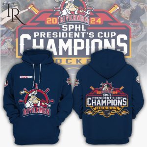 Peoria Rivermen 2024 SPHL President’t Cup Champions Hockey Hoodie, Longpants – Navy