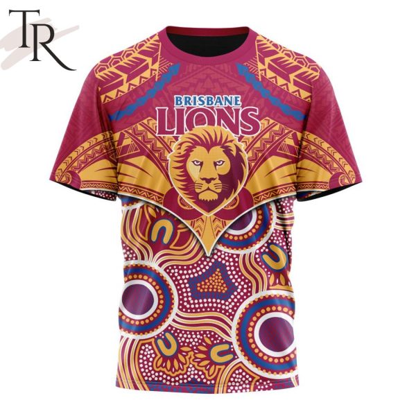 AFL Brisbane Lions Special Indigenous Mix Polynesian Design Hoodie