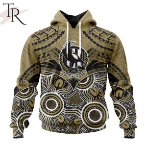 AFL Collingwood Football Club Special Indigenous Mix Polynesian Design Hoodie