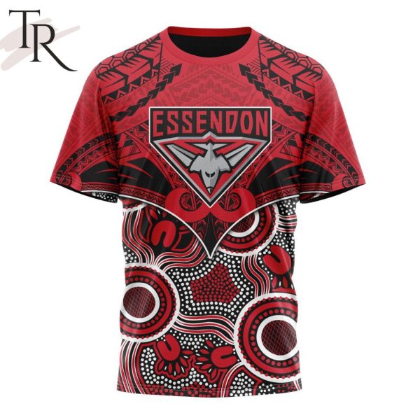 AFL Essendon Football Club Special Indigenous Mix Polynesian Design Hoodie