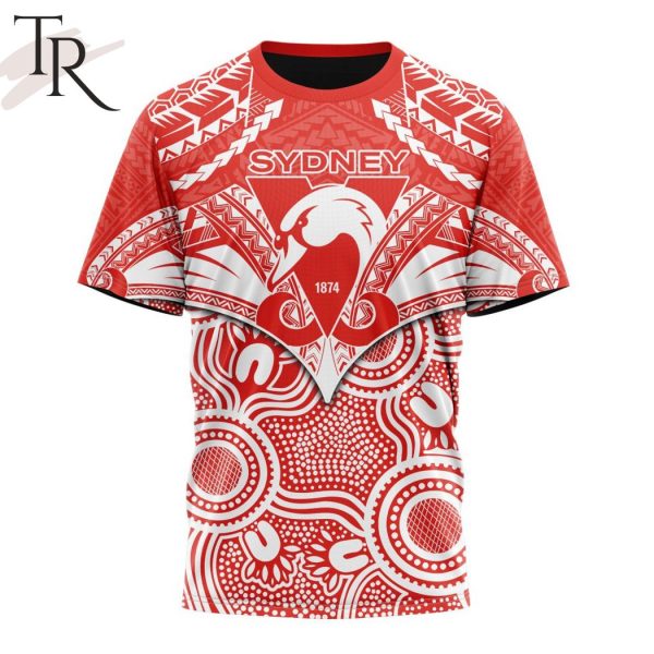 AFL Sydney Swans Special Indigenous Mix Polynesian Design Hoodie