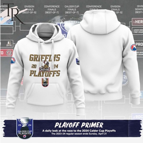 AHL Grand Rapids Griffins 2024 Calder Cup Playoffs Hoodie, Cap – White