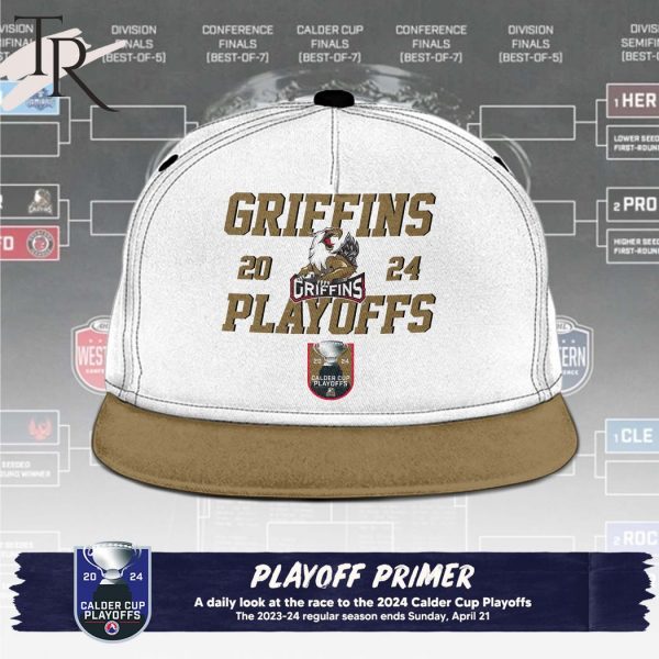 AHL Grand Rapids Griffins 2024 Calder Cup Playoffs Hoodie, Cap – White