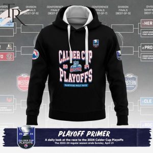 AHL Hartford Wolf Pack 2024 Calder Cup Playoffs Hoodie, Cap – Black