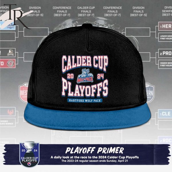 AHL Hartford Wolf Pack 2024 Calder Cup Playoffs Hoodie, Cap – Black