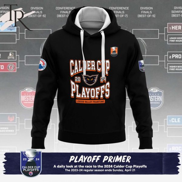 AHL Lehigh Valley Phantoms 2024 Calder Cup Playoffs Hoodie, Cap – Black