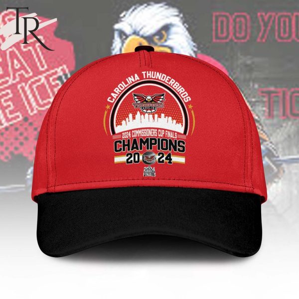Carolina Thunderbirds 2024 Commissioners Cup Finals Champions Hoodie, Cap – Red