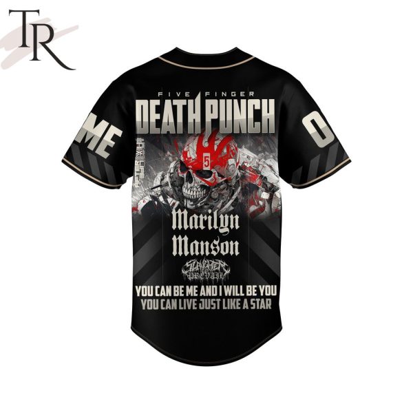 Five Finger Death Punch Marilyn Manson And Slaughter to Prevail Custom Baseball Jersey