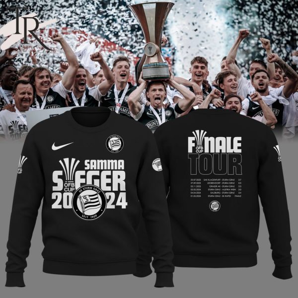 SK Sturm Graz Samma Sieger 2024 Cup Finale Tour Hoodie – Black