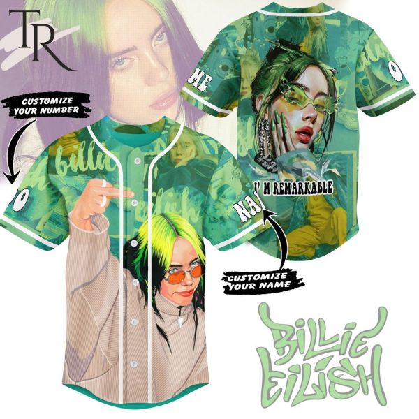 Billie Eilish I’m Remarkable Custom Baseball Jersey