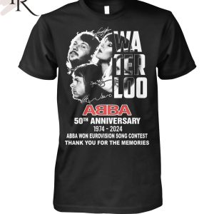 Waterloo ABBA 50th Anniversary 1974-2024 ABBA Won Eurovision Song Contest Thank You For The Memories T-Shirt