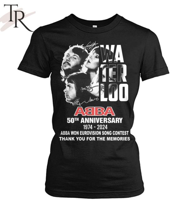 Waterloo ABBA 50th Anniversary 1974-2024 ABBA Won Eurovision Song Contest Thank You For The Memories T-Shirt