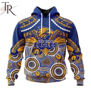 AFL West Coast Eagles Special Indigenous Mix Polynesian Design Hoodie