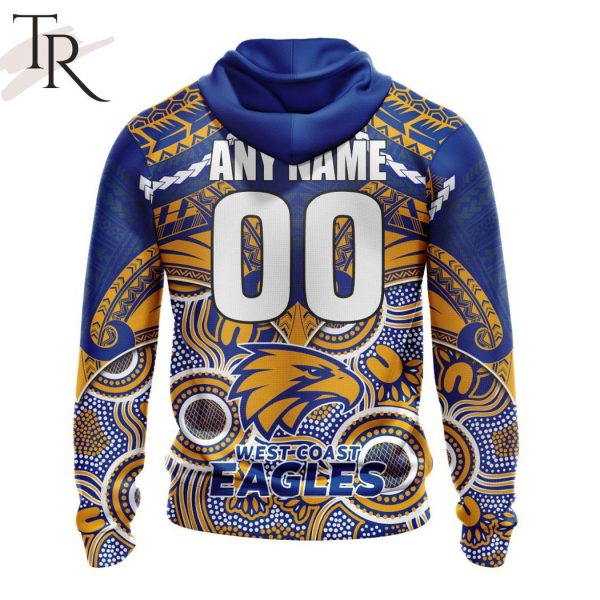 AFL West Coast Eagles Special Indigenous Mix Polynesian Design Hoodie