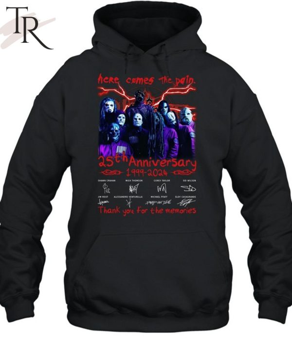 Here Comes The Pain 25th Anniversary 1999-2024 Slipknot Thank You For The Memories T-Shirt