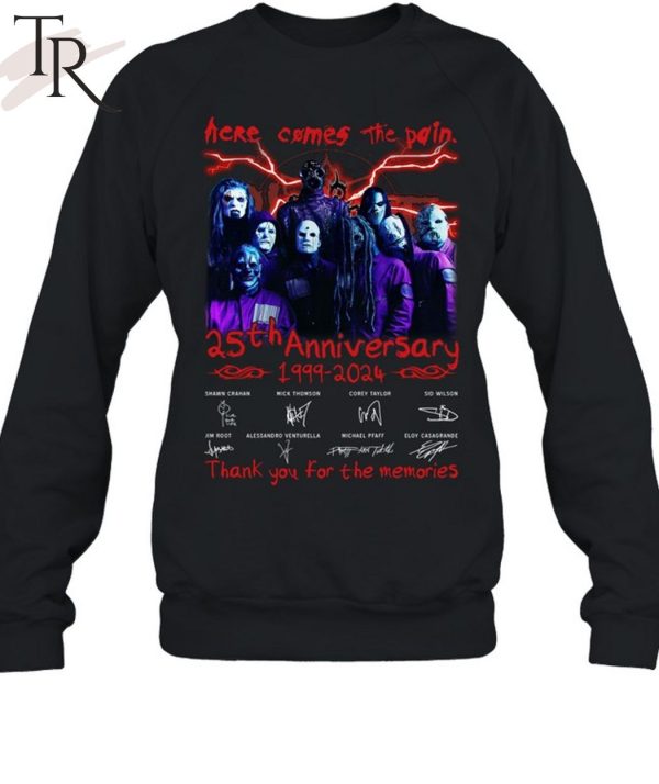 Here Comes The Pain 25th Anniversary 1999-2024 Slipknot Thank You For The Memories T-Shirt