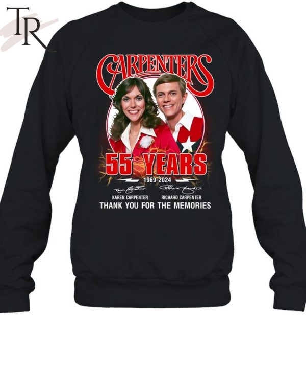 The Carpenters 55 Years 1969-2024 Thank You For The Memories T-Shirt