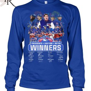New York Rangers 2023-2024 Presidents + Eastern + Metro Winners T-Shirt