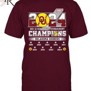 2024 Big 12 Softball Tournament Champions Okalahoma Sooners T-Shirt