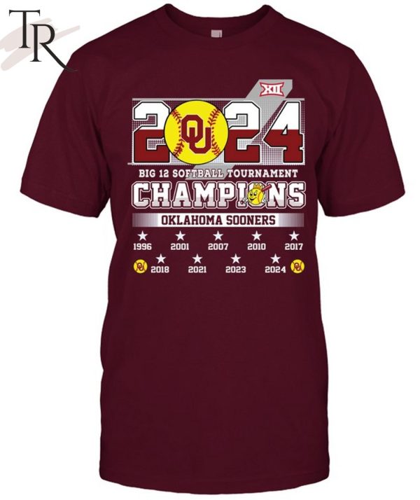2024 Big 12 Softball Tournament Champions Okalahoma Sooners T-Shirt