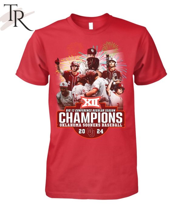 Big 12 Conference Regular Season Champions Okalahoma Sooners Baseball 2024 T-Shirt