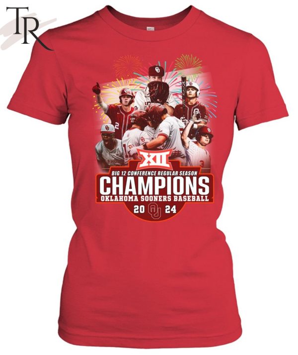 Big 12 Conference Regular Season Champions Okalahoma Sooners Baseball 2024 T-Shirt