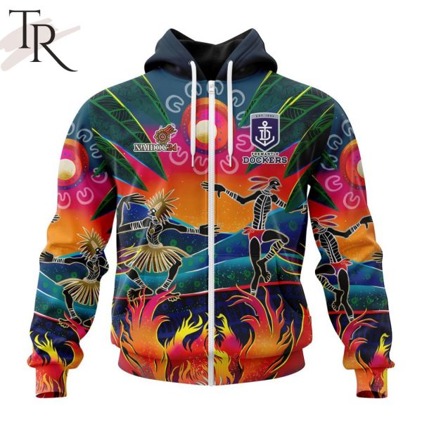 AFL Fremantle Dockers Special NAIDOC Week 2024 Keep The Fire Burning Design Hoodie