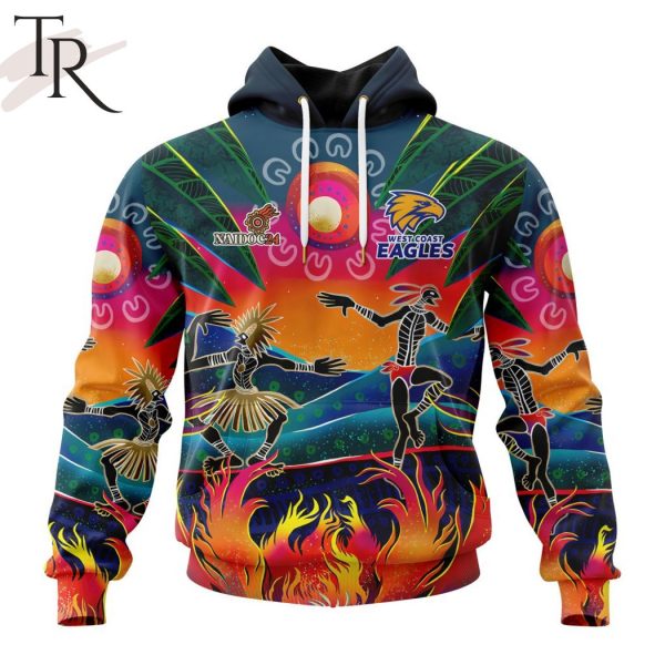 AFL West Coast Eagles Special NAIDOC Week 2024 Keep The Fire Burning Design Hoodie