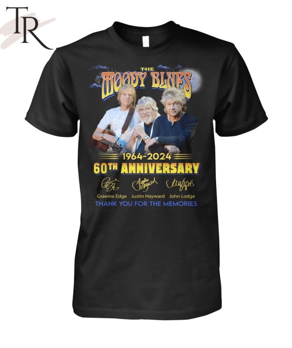 60th Anniversary 1964-2024 The Moody Blues Thank You For The Memories Signature T-Shirt