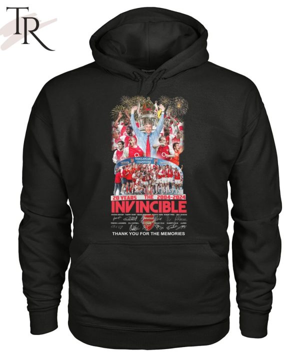 Arsenal 20 Years The 2004-2024 Invincible Thank You For The Memories T-Shirt