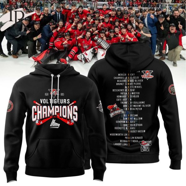 QMJHL Drummondville Voltigeurs Champions 2024 Hoodie – Black