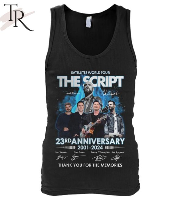 Satellites World Tour The Script 23rd Anniversary 2001-2024 Thank You For The Memories T-Shirt