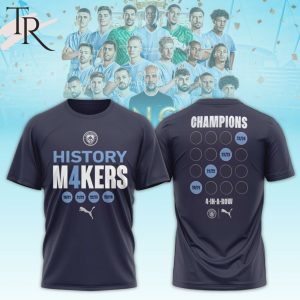 Manchester City Four-Time Consecutive Premier League Champions Unisex T-Shirt