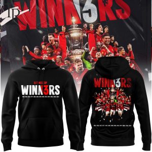 Manchester United Men’s FA Cup Winners 2024 13 Times Black Hoodie