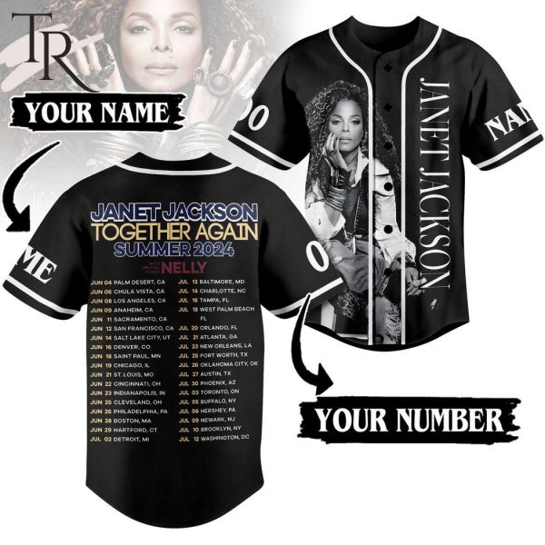 Janet Jackson Together Again Summer 2024 With Special Guest Nelly Baseball Jersey
