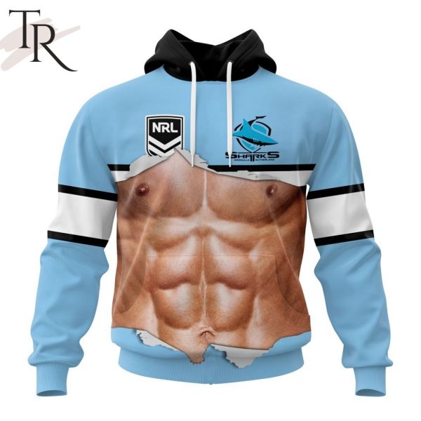 NRL Cronulla-Sutherland Sharks Special Men Ripped Design Hoodie