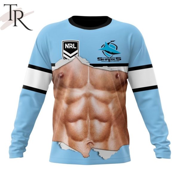 NRL Cronulla-Sutherland Sharks Special Men Ripped Design Hoodie