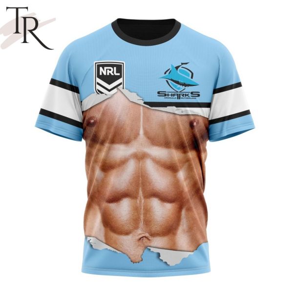 NRL Cronulla-Sutherland Sharks Special Men Ripped Design Hoodie